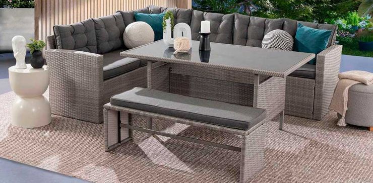 Set De Jardín Jobos Pl Gris