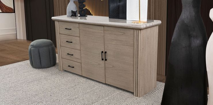 Aparador De Mármol Tinnie CL Beige