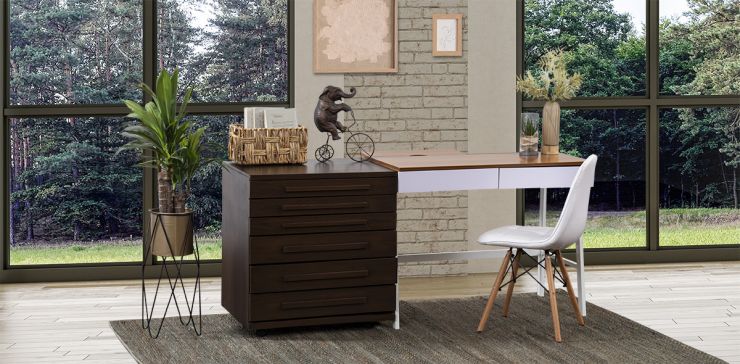 Archivero 6 Cajones Con llantas Zoe Life Café Nogal