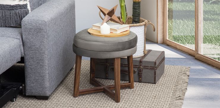 Banco Redondo Derek Gris Oxford