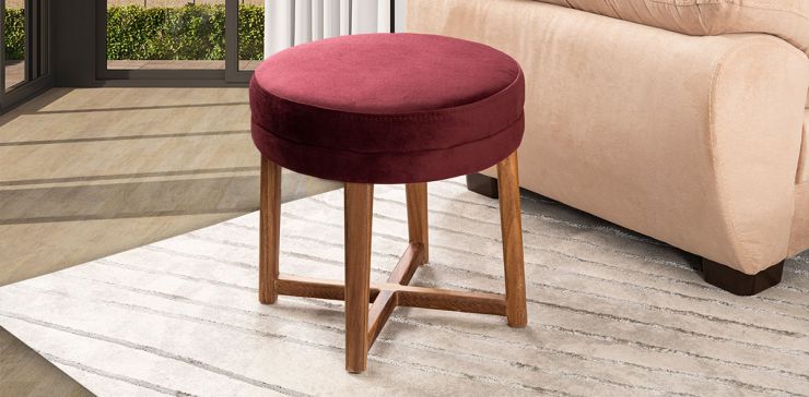 Banco Redondo Derek Rojo