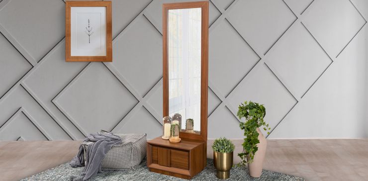 Espejo Vertical Con Cajon Atenas Café