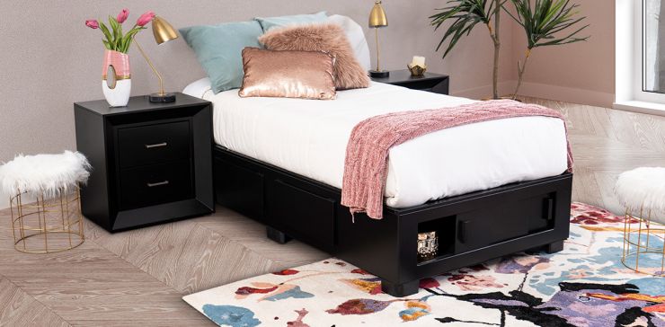 Base De Cama Cajonera Individual Koren Café