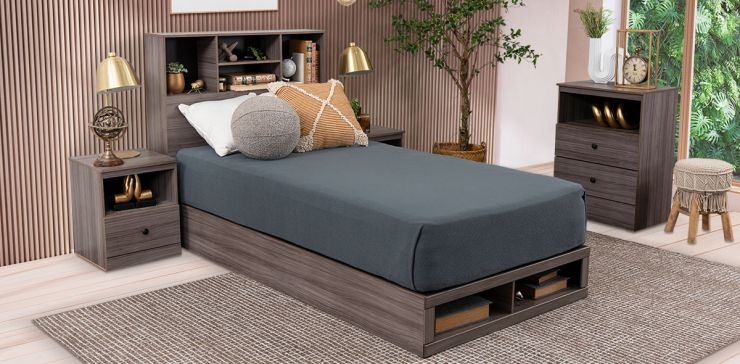 Cama Individual Mateo Gris