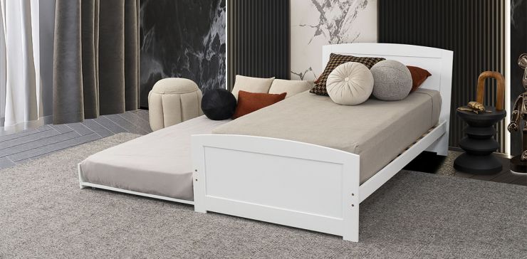 Cama Individual Con Cama Baja Tommy PL Blanco