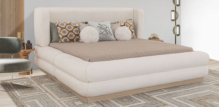 Cama King Size Deanne Beige 