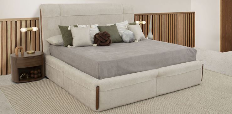 Cama King Size Namora Beige