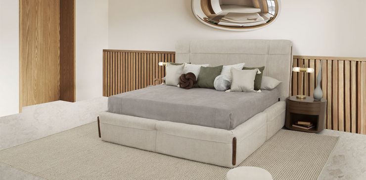 Cama King Size Namora Beige