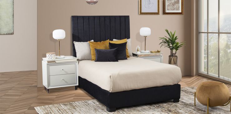 Cama Matrimonial Megan Negro 