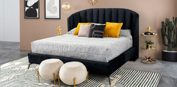 Cama King Size Anika Negro