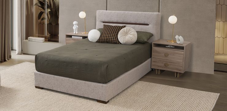 Cama Matrimonial Bianca Beige