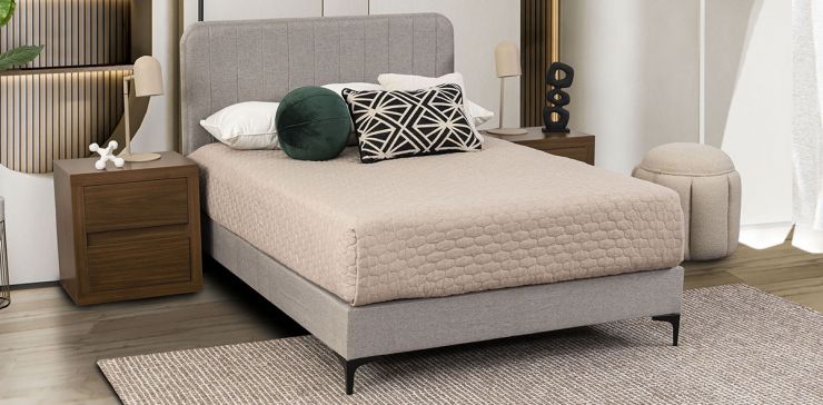 Cama Matrimonial Cortes Beige