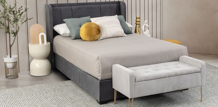 Cama Matrimonial Leonor Gris 
