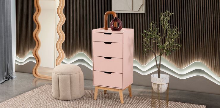 Chifonier 4 Cajones Atlas Dk Rosa