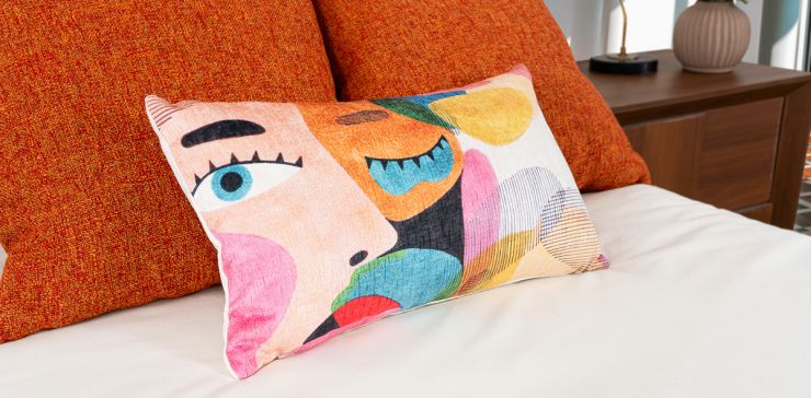 Cojín Decorativo Faces Multicolor