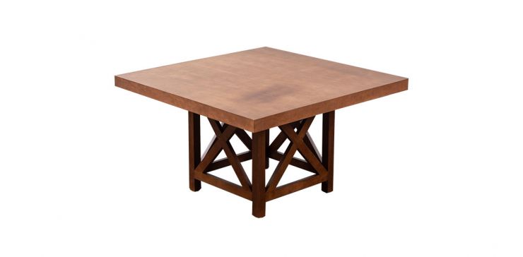 Mesa Comedor 140X140 Cm Cuadrada Mika Café Nogal