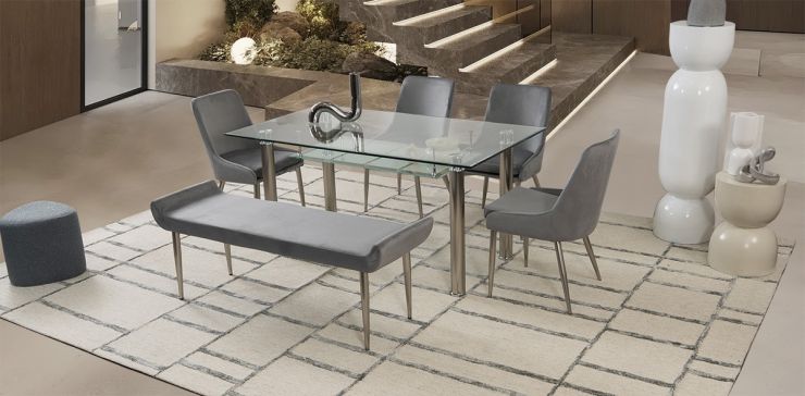 Comedor Enkel II Rectangular Gris 6 Piezas