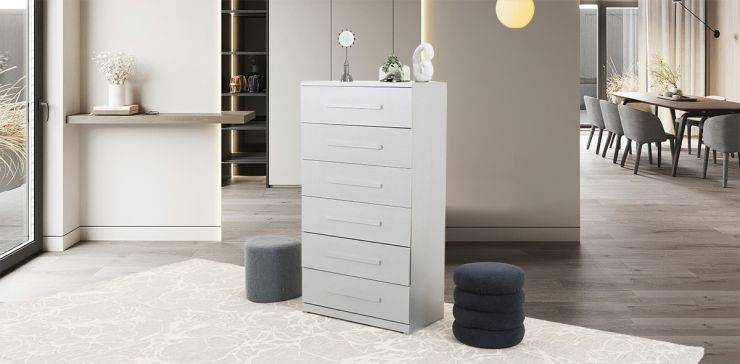 Cómoda Con 6 Cajones Zoe Life Plata