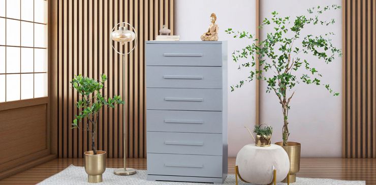 Cómoda Con 6 Cajones Zoe Life Plata