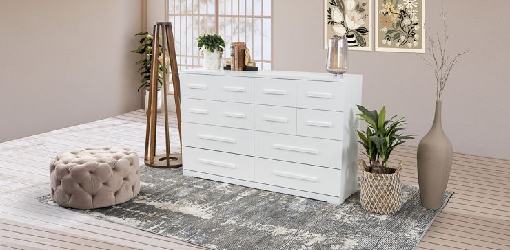 Cómoda Con 12 Cajones Zoe Life Blanco