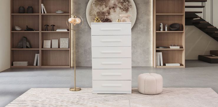 Cómoda Con 6 Cajones Zoe Life Blanco