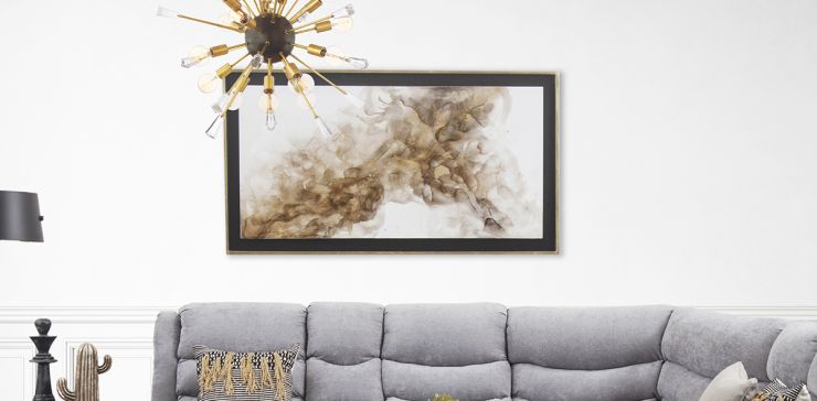 Cuadro Oleo Decorativo Storm Oro/Negro 