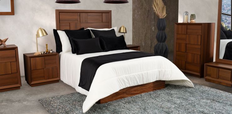 Edredón Matrimonial Moon Negro