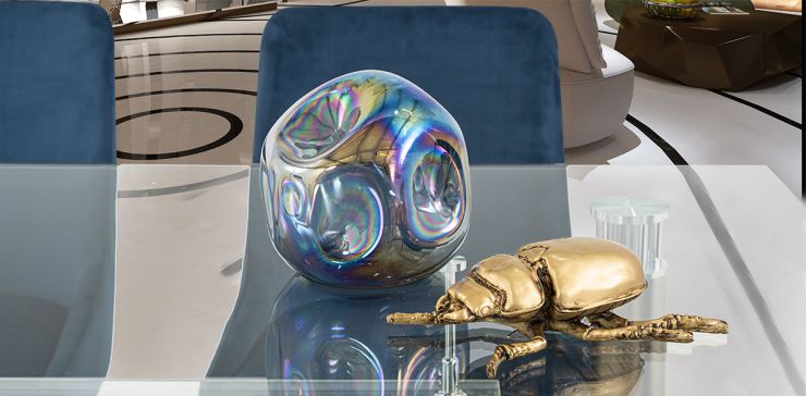 Esfera Decorativa Cristal Zirconia Azul Chica