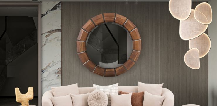Espejo Decorativo Parota Warlis Café