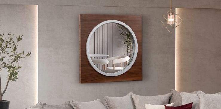 Espejo Cuadrado Brescia Café