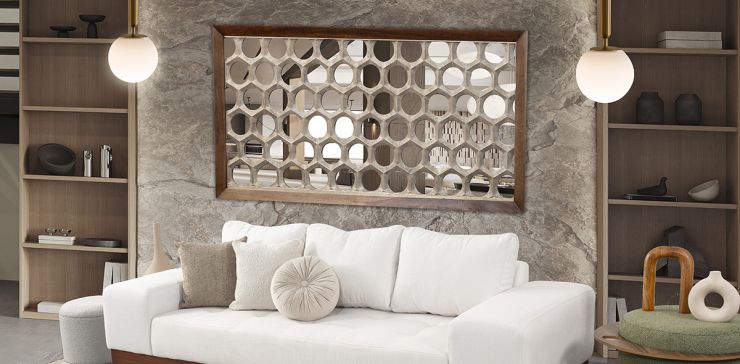 Espejo Decorativo Parota Circles Café