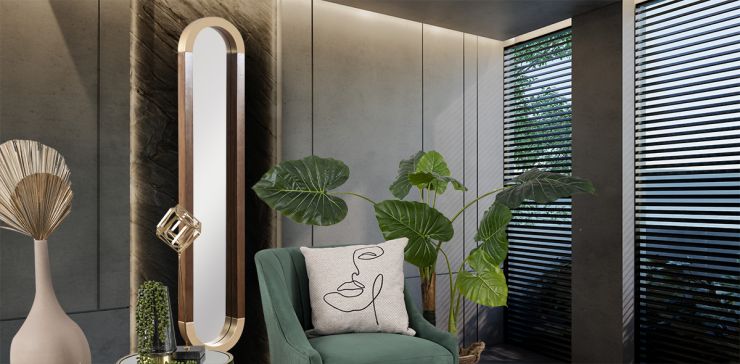 Espejo Ovalo Portofino Café