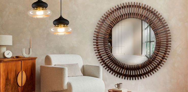 Espejo Decorativo Parota Levi Café