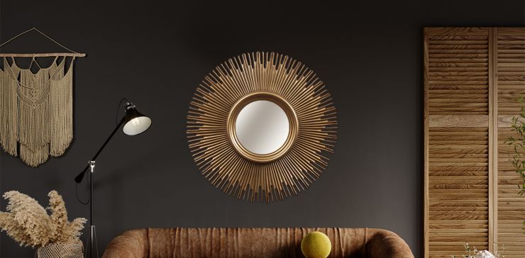 Espejo Redondo Shine Dorado