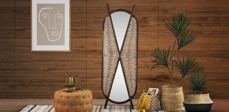 Espejo Decorativo Parota Cross Blanco