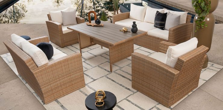 Set de Jardín Rectangular Zane Beige