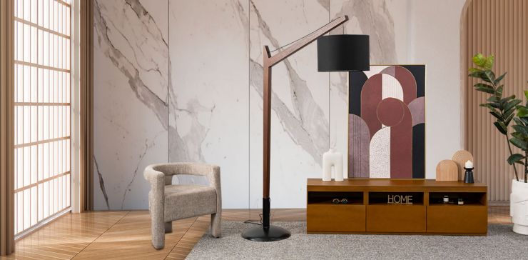 Lámpara de Piso Arco Negro