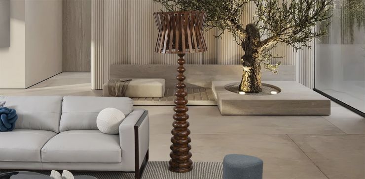 Lámpara de Piso Parota Dinka Café