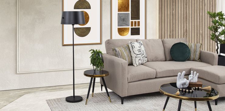 Lámpara De Piso Grecia Negro AP390