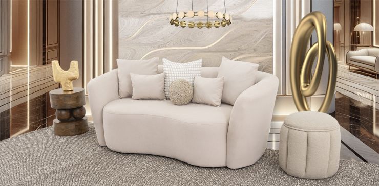 Sofá 2 Plazas Alana Beige