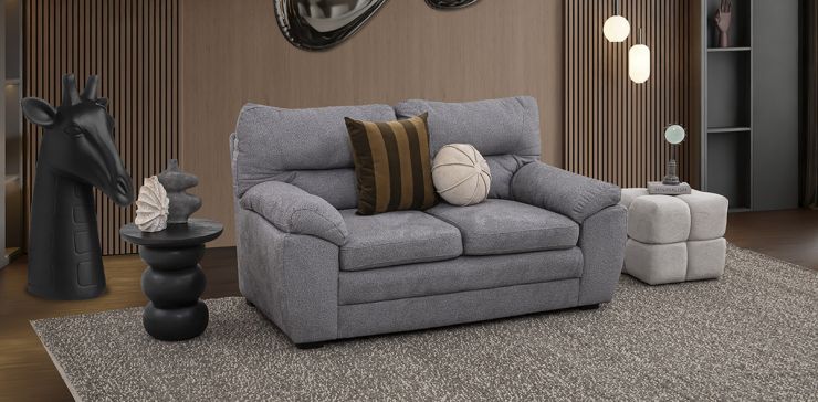 Sofá 2 Plazas Balam Gris Acero