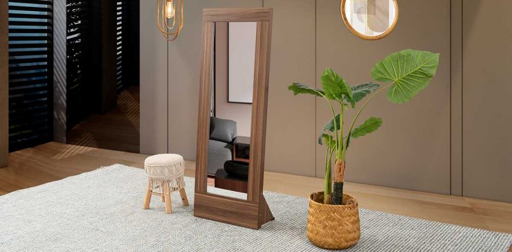 Espejo Vertical Adam Café Parota Natural