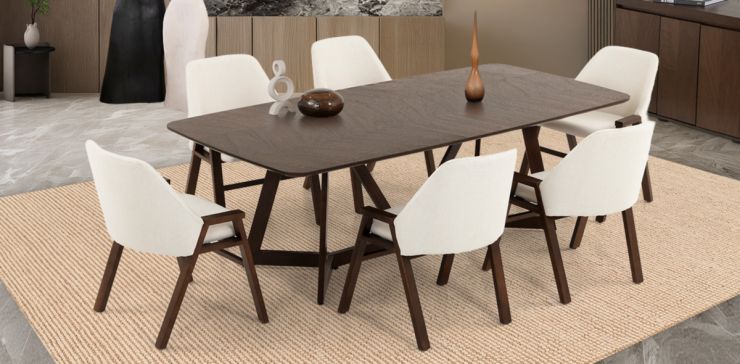 Comedor Rectangular Valenza Beige 7 Piezas