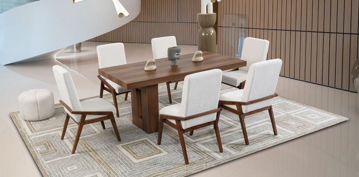Comedor Marbella Con Sillas Praga Mix Beige 7 Piezas