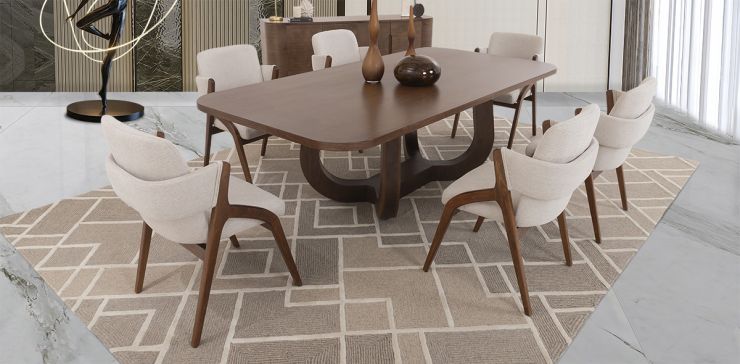Comedor 240 X 120 Cm Edra Con Sillas Enzo Café 7 Piezas