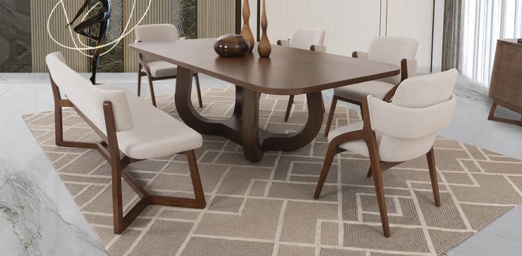 Comedor 240 X 120 Cm Edra Con Sillas Enzo Y Banca Edra Café 6 Piezas