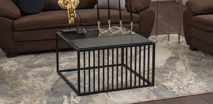 Mesa De Centro Cuadrada Boro Negro