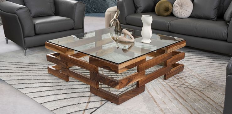 Mesa De Centro Cuadrada Parota Norte Café