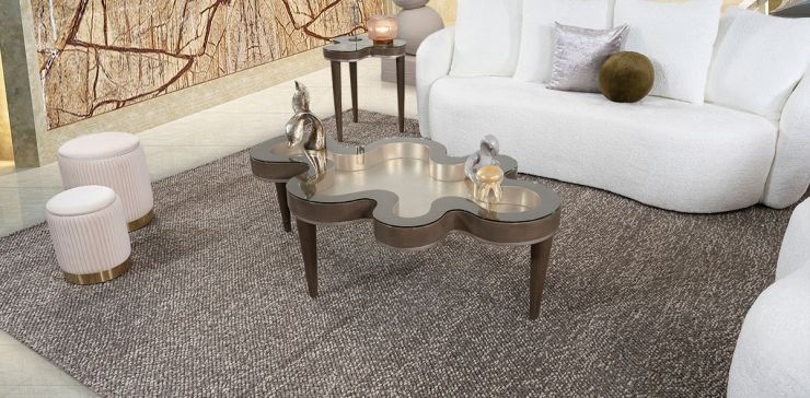 Mesa De Centro Irregular Gia Dorado