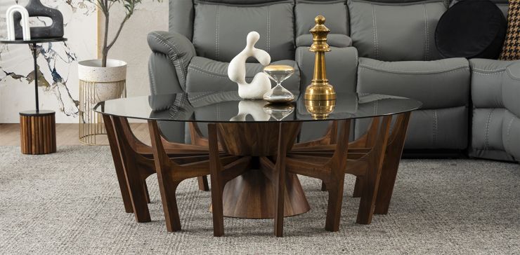 Mesa De Centro Redonda Parota Lars Café